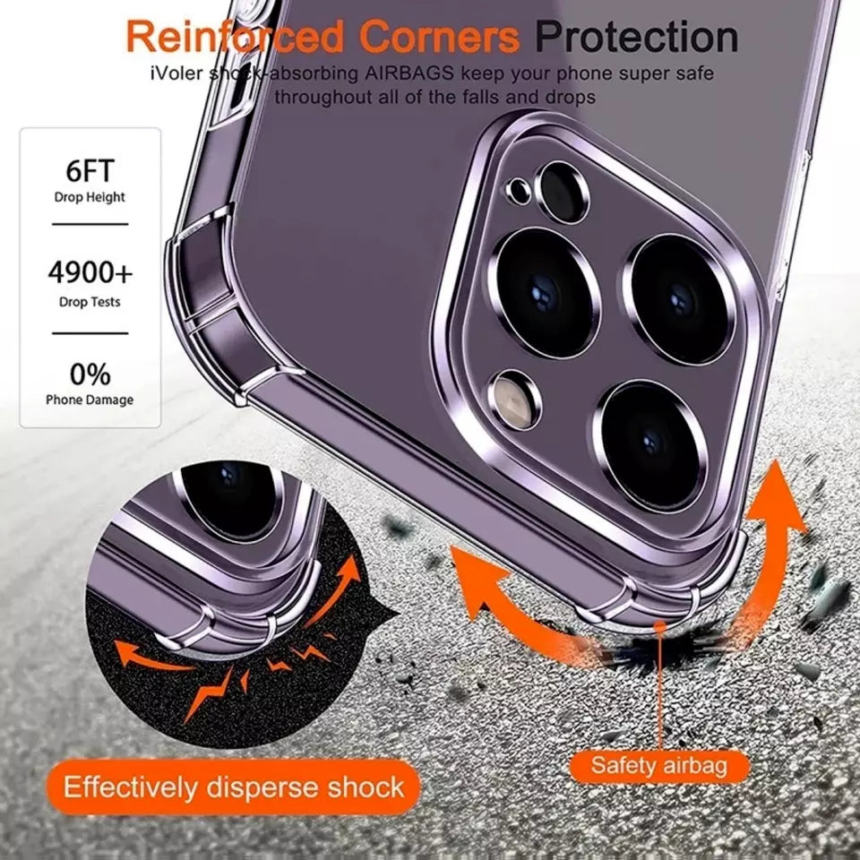 Gorilla Hard edge Shockproof Anti-burst Case Clear Cover For iPhone 15 14 13 Pro